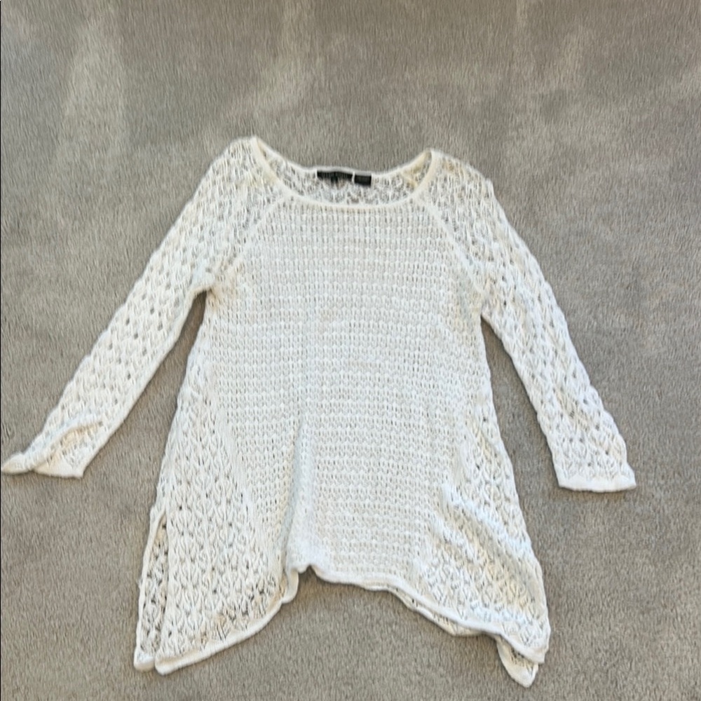 Chic White Knit See Through Jeanne Pierre Sweater